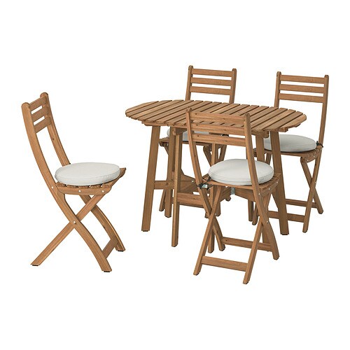 IKEA ASKHOLMEN gateleg table+4 chairs, outdoor Model Image