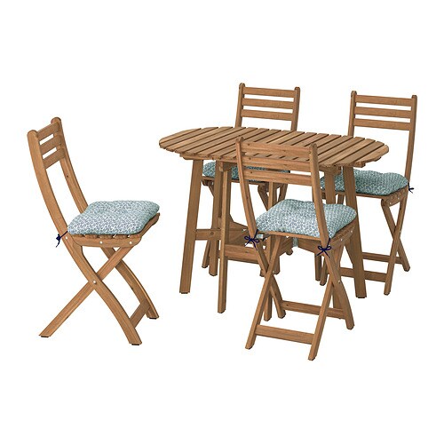 IKEA ASKHOLMEN gateleg table+4 chairs, outdoor Model Image