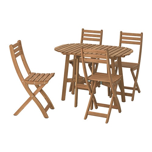 IKEA ASKHOLMEN gateleg table+4 chairs, outdoor Model Image