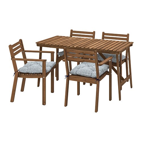 IKEA ASKHOLMEN table and 4 armchairs, outdoor Model Image