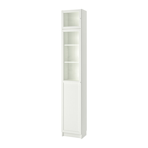 IKEA BILLY / OXBERG bookcase w hght ext ut/pnl/glss drs Model Image