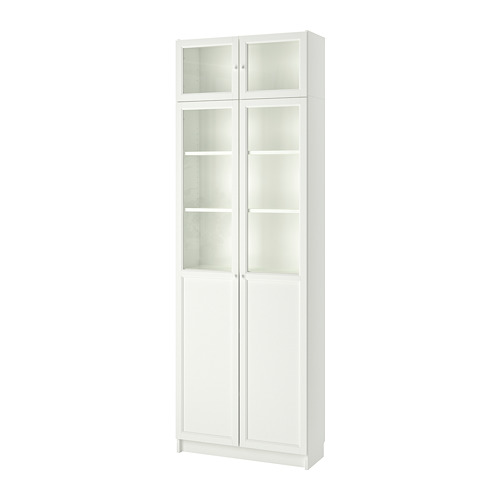IKEA BILLY bookcase w hght ext ut/pnl/glss drs Model Image