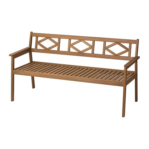 IKEA BONDHOLMEN bench with backrest, outdoor Model Image