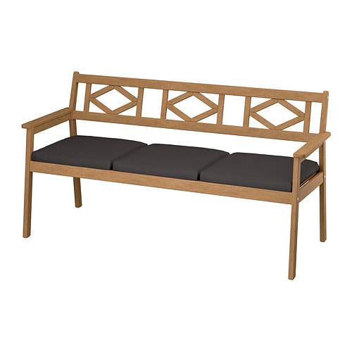 IKEA BONDHOLMEN bench with backrest, outdoor Model Image