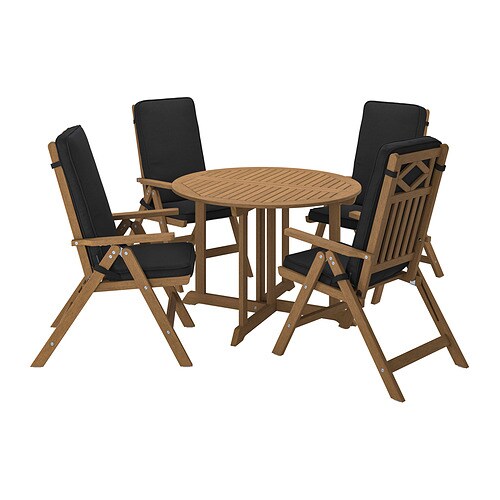 IKEA BONDHOLMEN table + 4 reclining chairs, outdoor Model Image