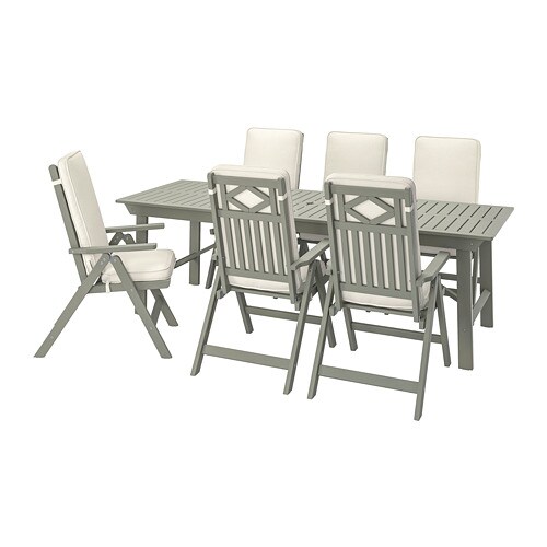 IKEA BONDHOLMEN table + 6 reclining chairs, outdoor Model Image