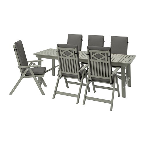 IKEA BONDHOLMEN table + 6 reclining chairs, outdoor Model Image