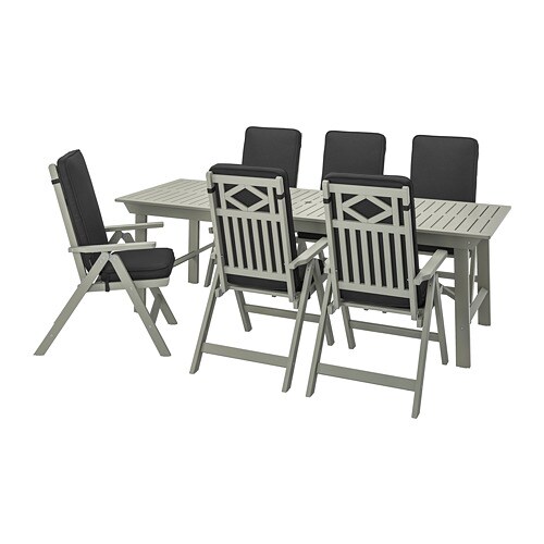 IKEA BONDHOLMEN table + 6 reclining chairs, outdoor Model Image