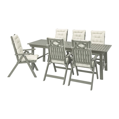 IKEA BONDHOLMEN table + 6 reclining chairs, outdoor Model Image