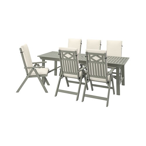 IKEA BONDHOLMEN table + 6 reclining chairs, outdoor Model Image