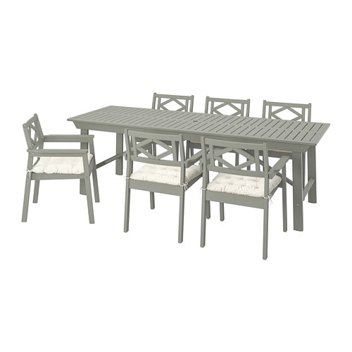 IKEA BONDHOLMEN table+6 armchairs, outdoor Model Image