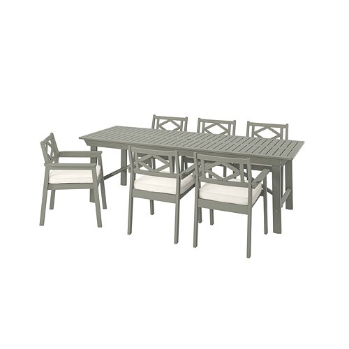 IKEA BONDHOLMEN table+6 armchairs, outdoor Model Image