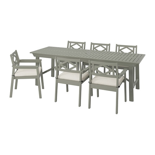 IKEA BONDHOLMEN table+6 armchairs, outdoor Model Image