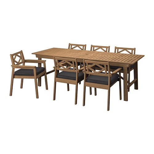 IKEA BONDHOLMEN table+6 armchairs, outdoor Model Image