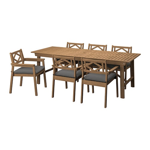 IKEA BONDHOLMEN table+6 armchairs, outdoor Model Image