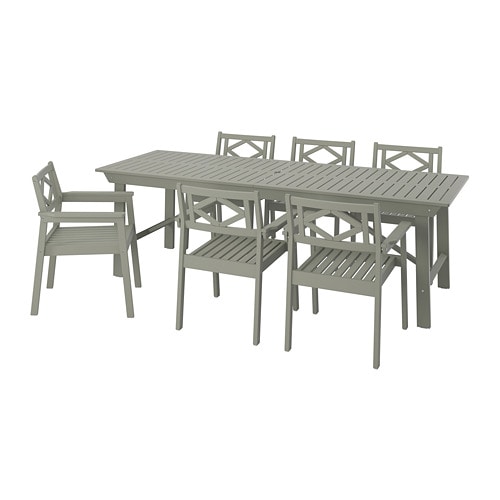 IKEA BONDHOLMEN table+6 chairs, outdoor Model Image