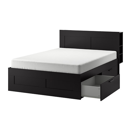 IKEA BRIMNES bed frame with storage & headboard Model Image