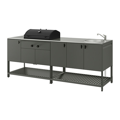IKEA BÅTSKÄR outdoor ktchn w chrcl bbq+sink unit Model Image
