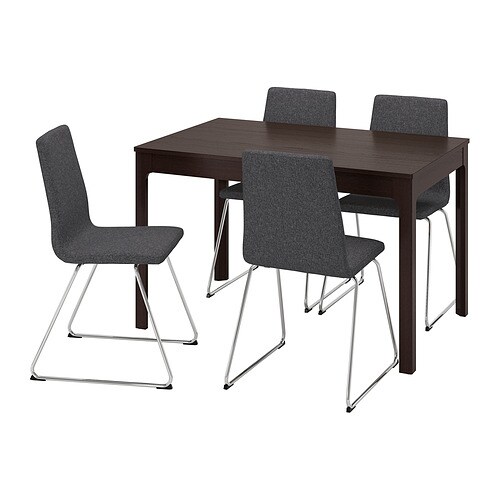 IKEA EKEDALEN / LILLÅNÄS table and 4 chairs Model Image