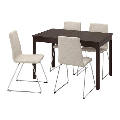 IKEA EKEDALEN / LILLÅNÄS table and 4 chairs Model Image