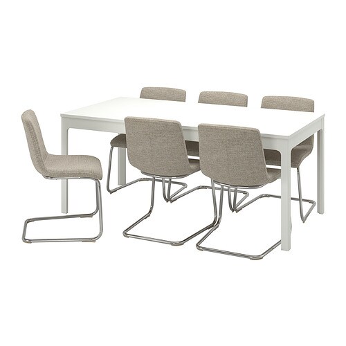 IKEA EKEDALEN / LUSTEBO table and 6 chairs Model Image