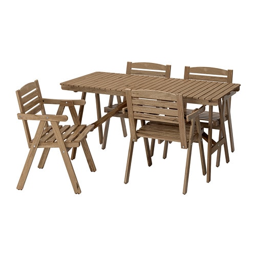 IKEA FALHOLMEN table and 4 armchairs, outdoor Model Image