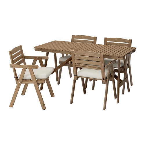 IKEA FALHOLMEN table and 4 armchairs, outdoor Model Image