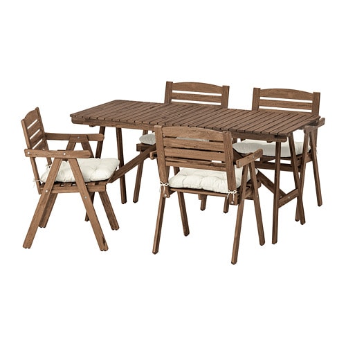 IKEA FALHOLMEN table and 4 armchairs, outdoor Model Image