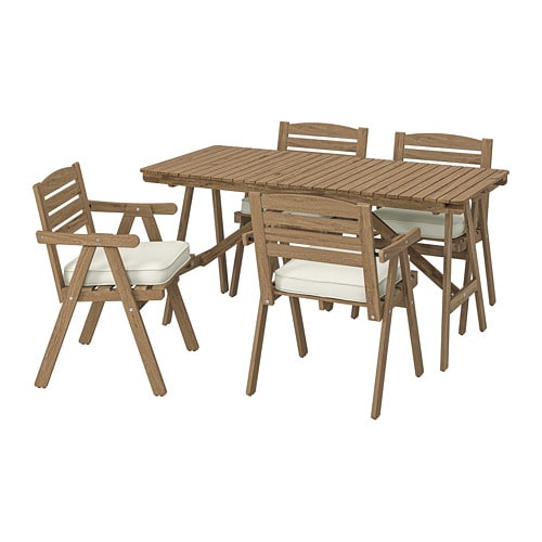 IKEA FALHOLMEN table and 4 armchairs, outdoor Model Image