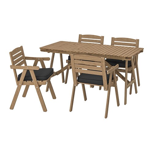 IKEA FALHOLMEN table and 4 armchairs, outdoor Model Image