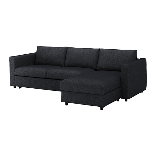 IKEA FINNALA 3-seat sleeper sofa with chaise Model Image