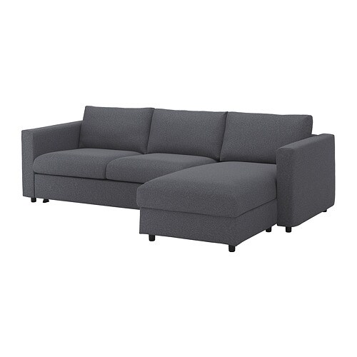 IKEA FINNALA 3-seat sleeper sofa with chaise Model Image