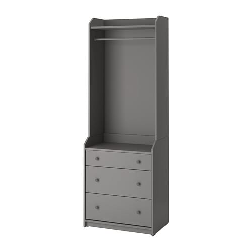 IKEA HAUGA open wardrobe with 3 drawers Model Image