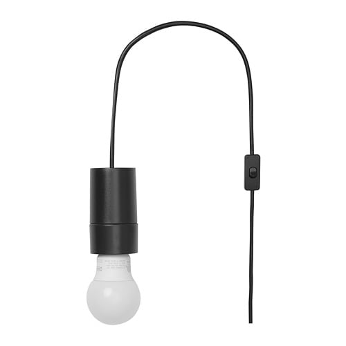 IKEA HAVSRIS cord set with switch and LED bulb Model Image