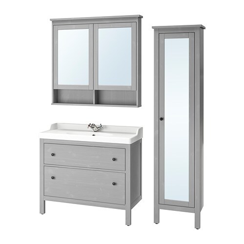 IKEA HEMNES / RÄTTVIKEN bathroom furniture, set of 5 Model Image