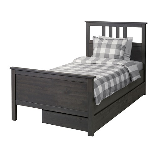 IKEA HEMNES bed frame with 2 storage boxes Model Image