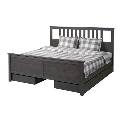 IKEA HEMNES bed frame with 4 storage boxes Model Image