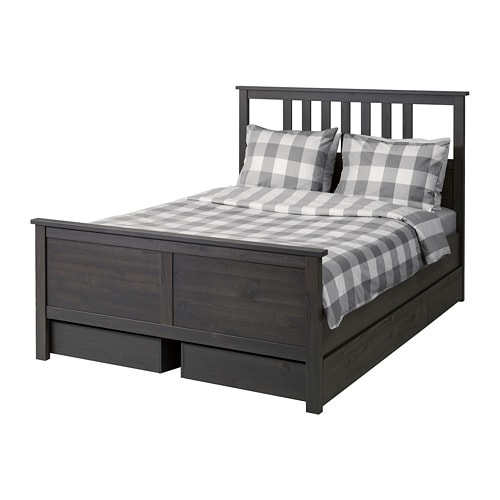 IKEA HEMNES bed frame with 4 storage boxes Model Image