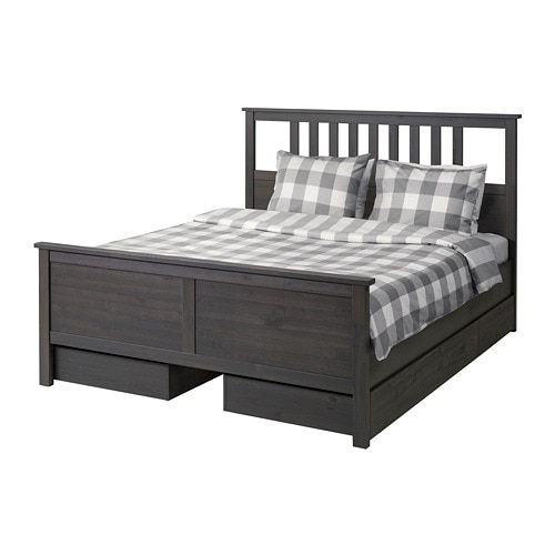 IKEA HEMNES bed frame with 4 storage boxes Model Image