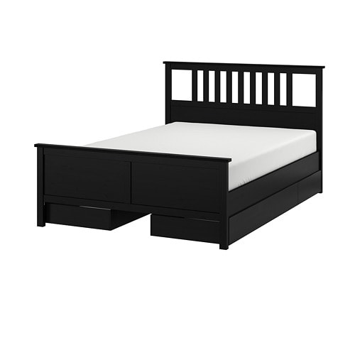 IKEA HEMNES bed frame with 4 storage boxes Model Image