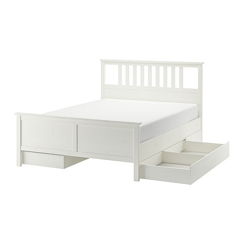 IKEA HEMNES bed frame with 4 storage boxes Model Image