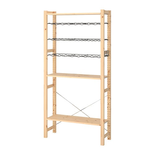 IKEA IVAR shelving unit with bottle racks Model Image