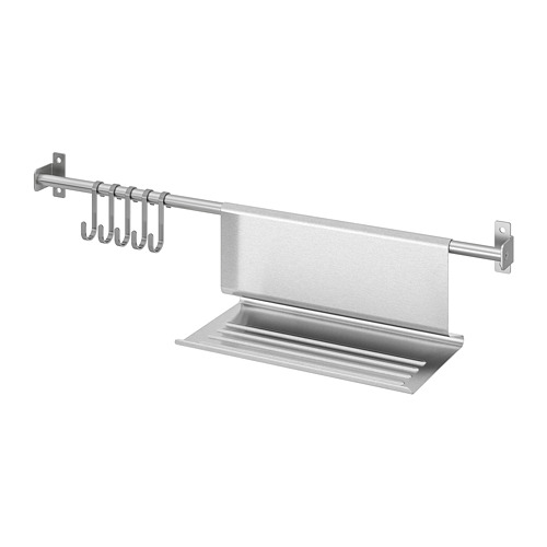 IKEA KUNGSFORS rail with 5 hooks and tablet stand Model Image