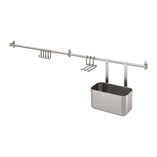 IKEA KUNGSFORS rails with hooks and container Model Image