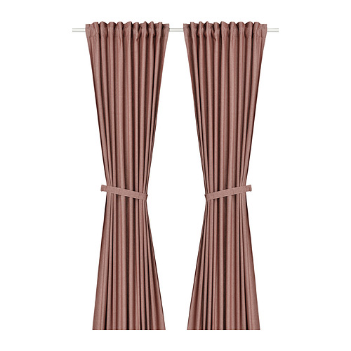 IKEA LENDA curtains with tie-backs, 1 pair Model Image