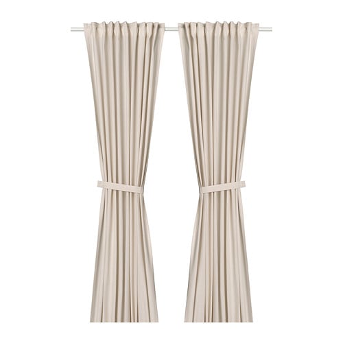 IKEA LENDA curtains with tie-backs, 1 pair Model Image