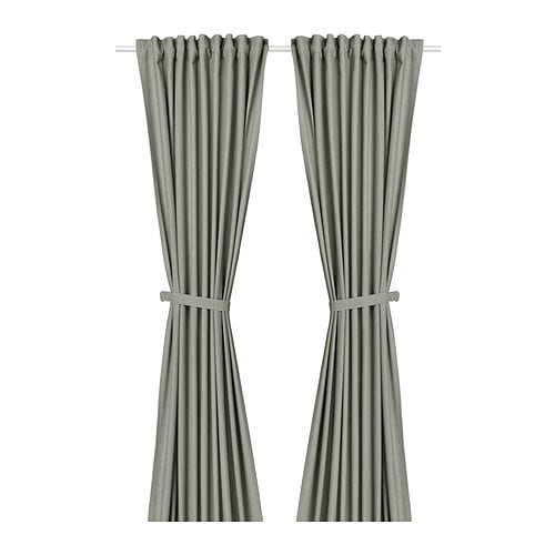 IKEA LENDA curtains with tie-backs, 1 pair Model Image