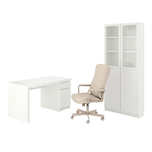 IKEA MALM/MILLBERGET / BILLY/OXBERG desk and storage combination Model Image