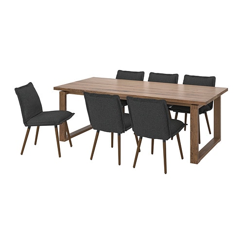 IKEA MÖRBYLÅNGA / KLINTEN table and 6 chairs Model Image