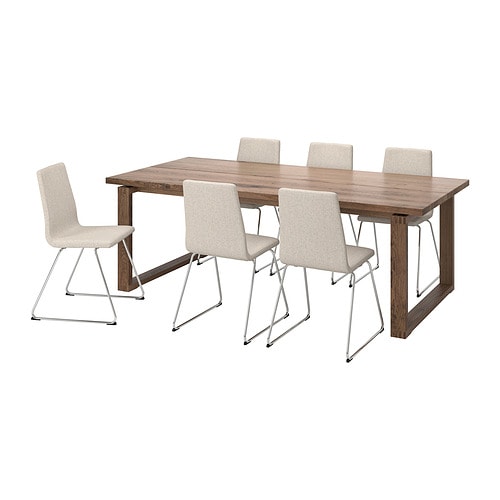 IKEA MÖRBYLÅNGA / LILLÅNÄS table and 6 chairs Model Image